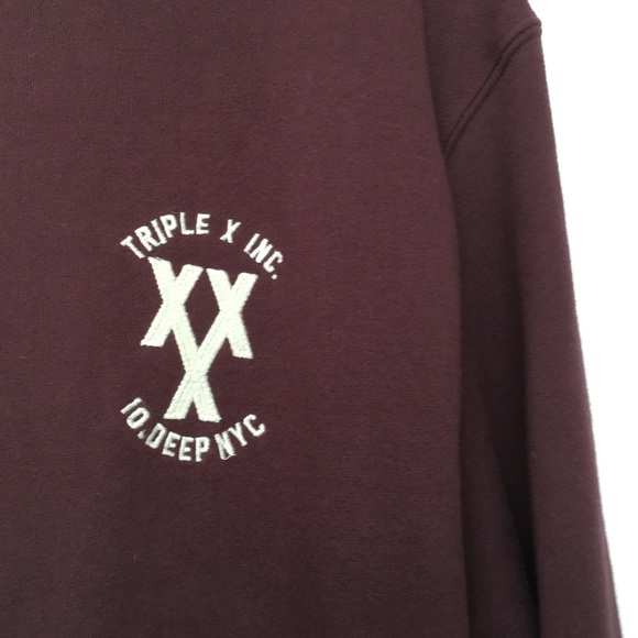 10 Deep Maroon Black Cats Outta Bounds Sweatshirt - Picture 6 of 7